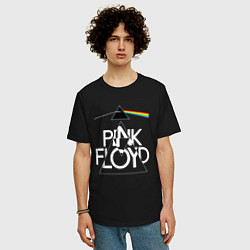 Футболка оверсайз мужская PINK FLOYD LOGO ПИНК ФЛОЙД, цвет: черный — фото 2