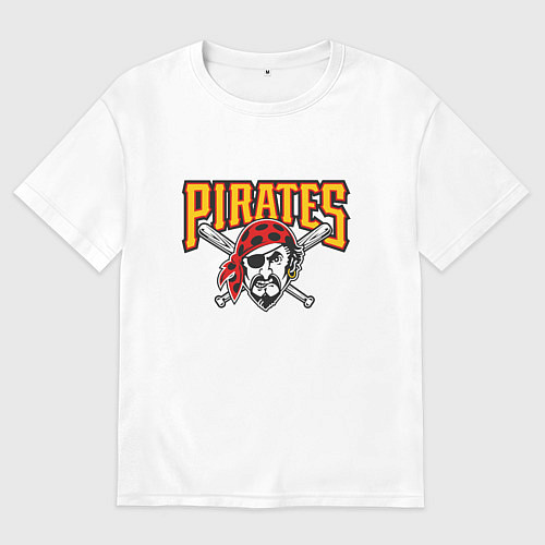Мужская футболка оверсайз Pittsburgh Pirates - baseball team / Белый – фото 1