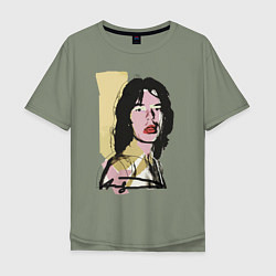 Мужская футболка оверсайз Andy Warhol - Mick Jagger pop art