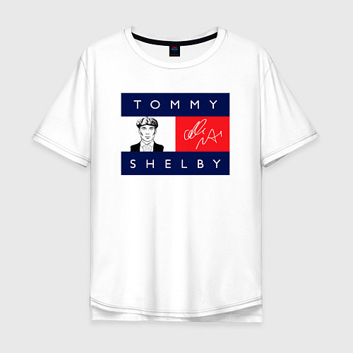 Мужская футболка оверсайз Острые Козырьки Томми Шелби / Белый – фото 1