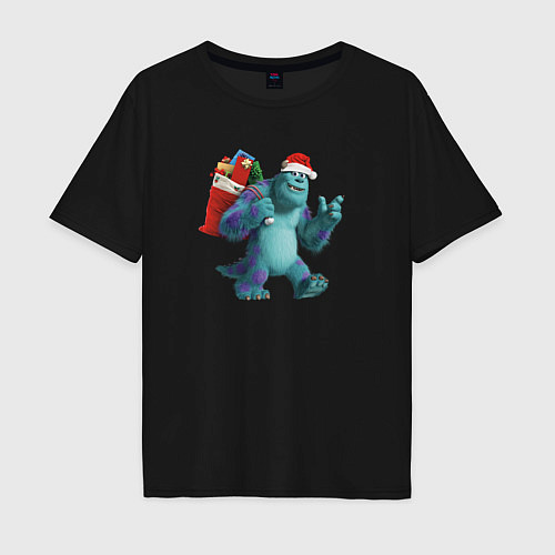 Мужская футболка оверсайз Sulley Сhristmas / Черный – фото 1