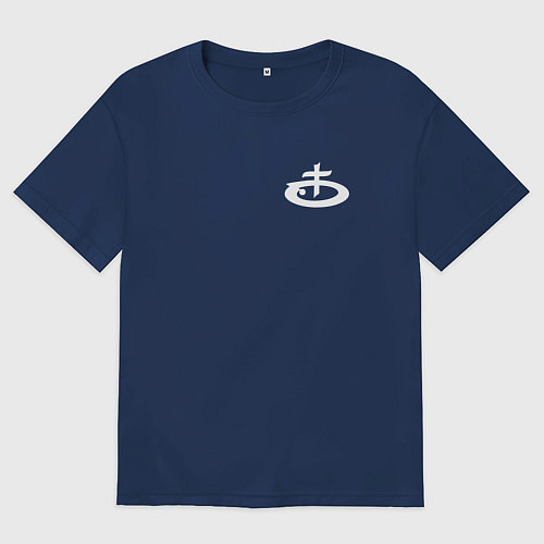 Мужская футболка оверсайз OBLADAET P7AY3R5 / Тёмно-синий – фото 1