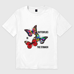 Футболка оверсайз мужская Butterflies in the stomach, цвет: белый