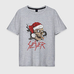 Мужская футболка оверсайз SLAYER SKULL SANTA NEW YEAR