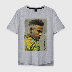 Футболка оверсайз мужская Neymar Junior - Brazil national team, цвет: меланж