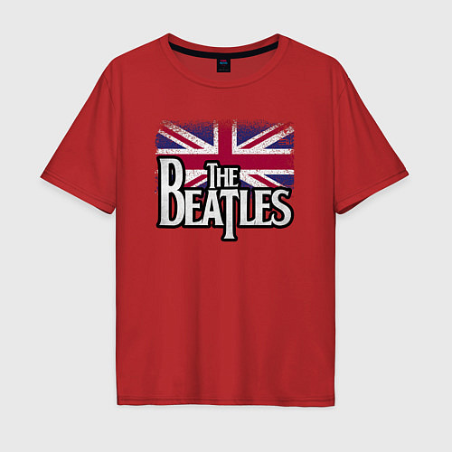 Мужская футболка оверсайз The Beatles Great Britain Битлз / Красный – фото 1