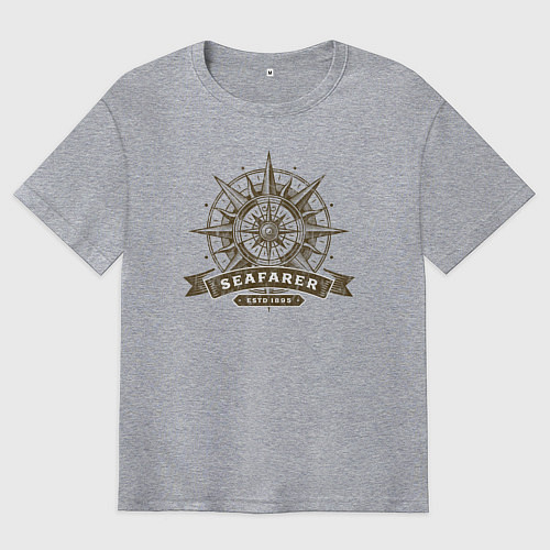 Мужская футболка оверсайз Компас / Меланж – фото 1