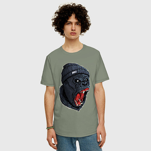 Мужская футболка оверсайз Scream gorilla / Авокадо – фото 3