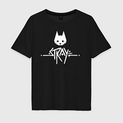 Мужская футболка оверсайз Stray: White Logo