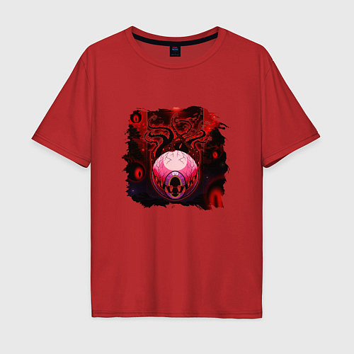 Мужская футболка оверсайз Eye of Cthulhu / Красный – фото 1