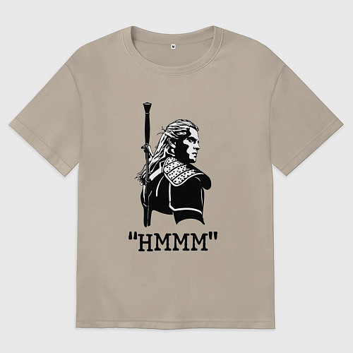 Мужская футболка оверсайз The Witcher HMMM / Миндальный – фото 1