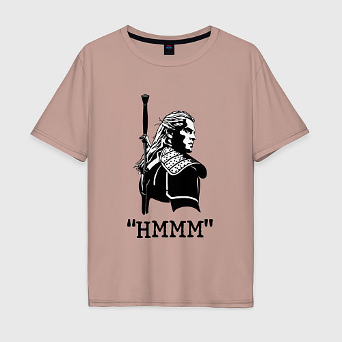 Мужская футболка оверсайз The Witcher HMMM / Пыльно-розовый – фото 1