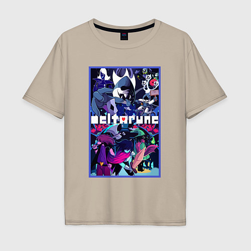 Мужская футболка оверсайз ПОСТЕР DELTARUNE ART / Миндальный – фото 1