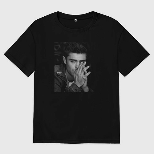 Мужская футболка оверсайз Zac Efron / Черный – фото 1