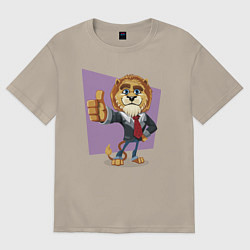 Футболка оверсайз мужская Lion - boss, цвет: миндальный