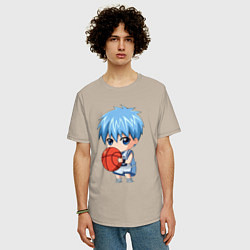 Футболка оверсайз мужская Чиби Тецуя Куроко, цвет: миндальный — фото 2