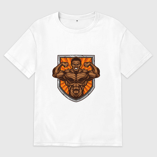 Мужская футболка оверсайз Настоящий силач / Белый – фото 1