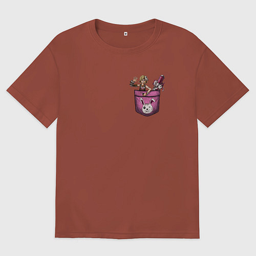 Мужская футболка оверсайз Крошка Тина в кармане / Кирпичный – фото 1