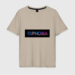 Футболка оверсайз мужская Сериал Euphoria - Эйфория, цвет: миндальный