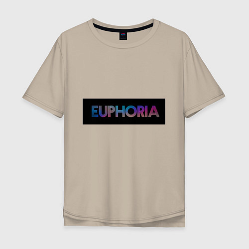 Мужская футболка оверсайз Сериал Euphoria - Эйфория / Миндальный – фото 1