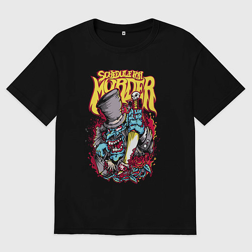 Мужская футболка оверсайз Schedule for murdеr / Черный – фото 1