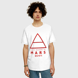 Футболка оверсайз мужская 30 Seconds to Mars рок, цвет: белый — фото 2