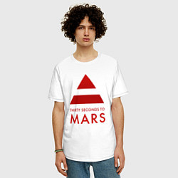Футболка оверсайз мужская 30 Seconds to Mars - Рок, цвет: белый — фото 2