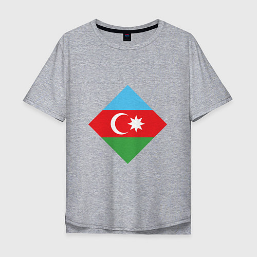 Мужская футболка оверсайз Flag Azerbaijan / Меланж – фото 1