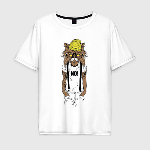 Мужская футболка оверсайз Cool hipster / Белый – фото 1