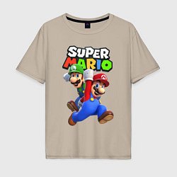 Мужская футболка оверсайз Луиджи и Марио