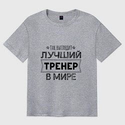 Футболка оверсайз мужская Так выглядит ЛУЧШИЙ ТРЕНЕР в мире, цвет: меланж