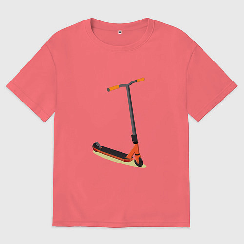 Мужская футболка оверсайз Кикскутеринг / Коралловый – фото 1