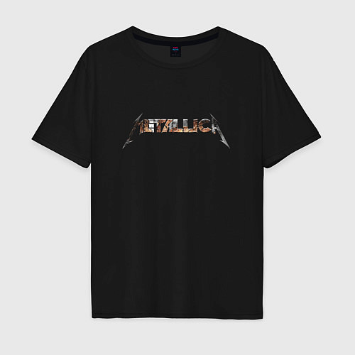Мужская футболка оверсайз Metallica emblem / Черный – фото 1