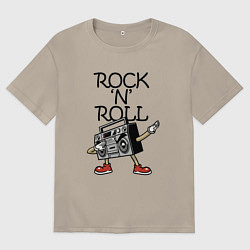 Футболка оверсайз мужская Rock n Roll dab, цвет: миндальный