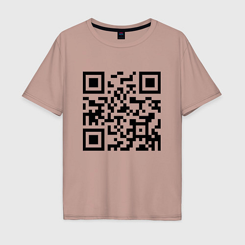 Мужская футболка оверсайз Хочу в тайгу - QR code / Пыльно-розовый – фото 1