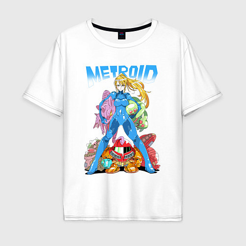 Мужская футболка оверсайз Metroid Dread: Самус Аран / Белый – фото 1