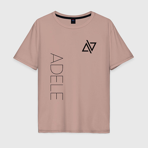 Мужская футболка оверсайз Адель логотип с надписью / Пыльно-розовый – фото 1