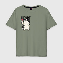 Мужская футболка оверсайз Black heart of a dog