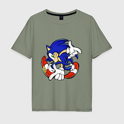 Мужская футболка оверсайз Blue Hedgehog