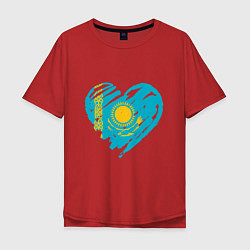 Мужская футболка оверсайз Kazakhstan Heart