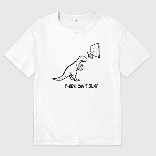 Мужская футболка оверсайз T-REX CANT DUNK / Белый – фото 1