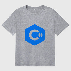 Футболка оверсайз мужская Язык программирования C Sharp, цвет: меланж