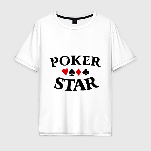 Мужская футболка оверсайз Poker Star / Белый – фото 1