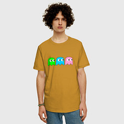 Футболка оверсайз мужская Pac man - play Для двоих, цвет: горчичный — фото 2