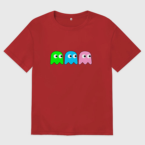 Мужская футболка оверсайз Pac man - play Для двоих / Красный – фото 1