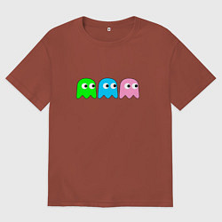 Мужская футболка оверсайз Pac man - play Для двоих