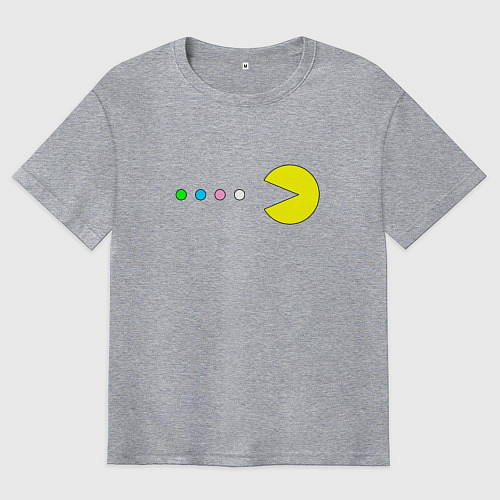 Мужская футболка оверсайз Pac - man Для пары / Меланж – фото 1
