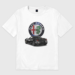 Футболка оверсайз мужская Alfa Romeo - my dream!, цвет: белый