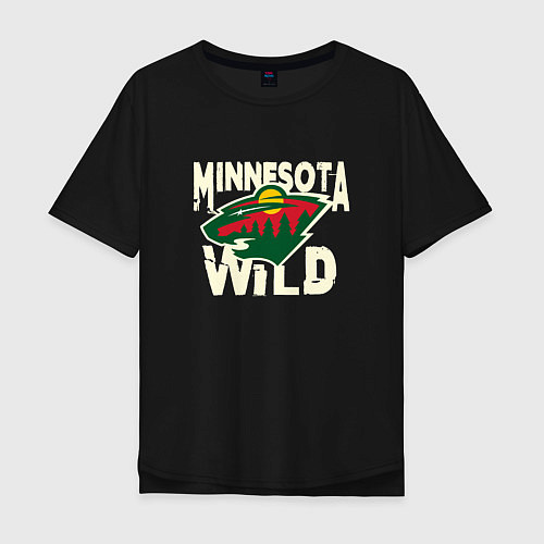 Мужская футболка оверсайз Миннесота Уайлд, Minnesota Wild / Черный – фото 1