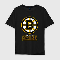 Футболка оверсайз мужская Boston Bruins , Бостон Брюинз, цвет: черный